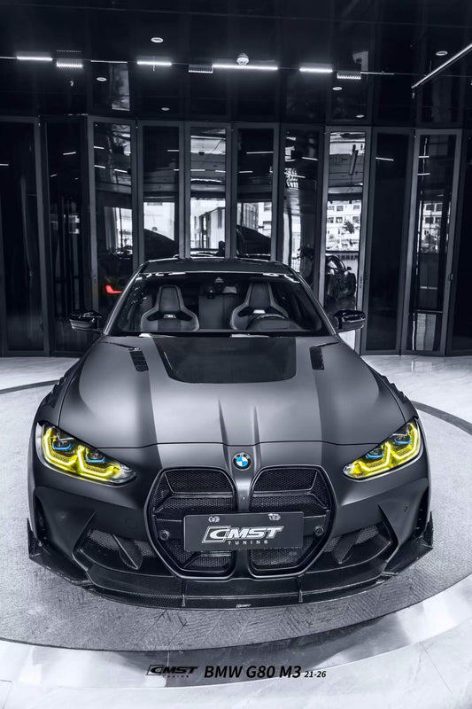 BMW M3CS M3C M3 G80 G81 2021-ON & M4CS M4C M4 G82 G83 2021-ON with Aftermarket Parts - Front Kidney Grill Dry Pre-preg Carbon Fiber / FRP from CMST Tuning