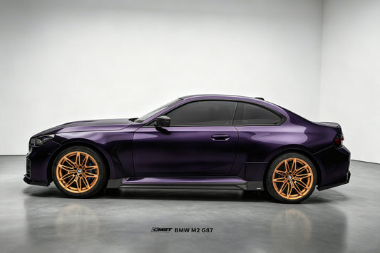 BMW M2CS M2 G87 2023-ON with Aftermarket Parts - V2 Style Side Skirts Dry Pre-preg Carbon Fiber / FRP from CMST Tuning