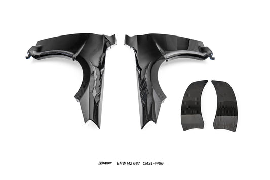 BMW M2CS M2 G87 2023-ON with Aftermarket Parts - V1 Style Front Fenders Dry Pre-preg Carbon Fiber / FRP from CMST Tuning