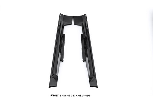 BMW M2CS M2 G87 2023-ON with Aftermarket Parts - V2 Style Side Skirts Dry Pre-preg Carbon Fiber / FRP from CMST Tuning