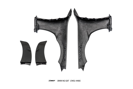 BMW M2CS M2 G87 2023-ON with Aftermarket Parts - V1 Style Front Fenders Dry Pre-preg Carbon Fiber / FRP from CMST Tuning