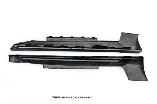BMW M2CS M2 G87 2023-ON with Aftermarket Parts - V2 Style Side Skirts Dry Pre-preg Carbon Fiber / FRP from CMST Tuning