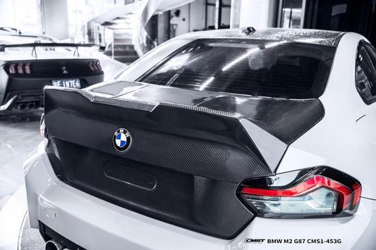 BMW M2CS M2 G87 2023-ON & 2 Series M240i 230i G42 2022-ON with Aftermarket Parts - V2 Style Rear Trunk Dry Pre-preg Carbon Fiber / FRP from CMST Tuning