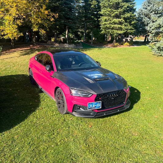 Audi RS5 S5 A5 B9 B9.5 2017 2018 2019 2020 2021 2022 2023 2024 Early 2025 with Aftermarket Parts - V2 Tempered Glass Transparent Hood Bonnet Carbon Fiber / FRP from CMST Tuning