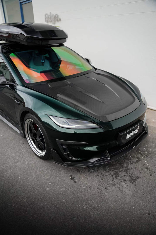 Tesla Model 3 Performance 2024-ON with Aftermarket Parts - V1 Front Lip Carbon Fiber / FRP from CMST Tuning