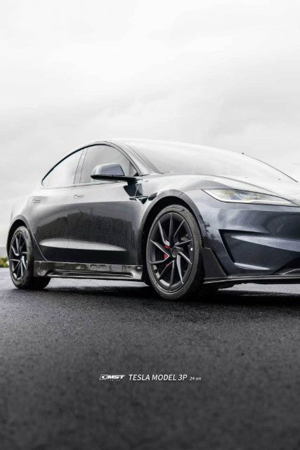Tesla Model 3 Performance 2024-ON with Aftermarket Parts - V1 Front Lip Carbon Fiber / FRP from CMST Tuning