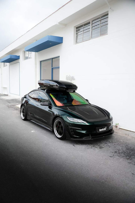 Tesla Model 3 Performance 2024-ON with Aftermarket Parts - V1 Front Lip Carbon Fiber / FRP from CMST Tuning