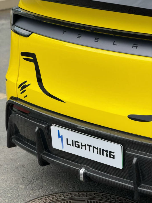 Tesla Model Y Juniper 2026-ON with Aftermarket Parts - V2 Rear Diffuser Carbon Fiber / FRP from CMST Tuning