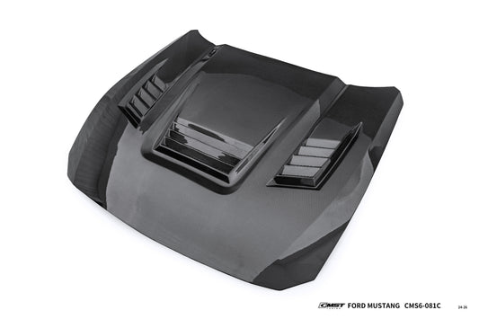 Ford Mustang S650 2.3 Ecoboost 5.0 GT Dark Horse 2024-ON with Aftermarket Parts - V3 Hood Carbon Fiber / FRP from CMST Tuning