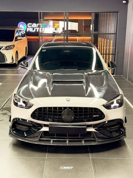 Mercedes Benz C-Class C43 AMG C300 (with sport-package bumper) W206 S206 2021-ON with Aftermarket Parts - Front Lip Carbon Fiber / FRP from CMST Tuning