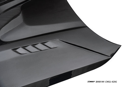 BMW M3CS M3C M3 G80 G81 2021-ON & M4CS M4C M4 G82 G83 2021-ON with Aftermarket Parts - V4 Style Hood Carbon Fiber / FRP from CMST Tuning