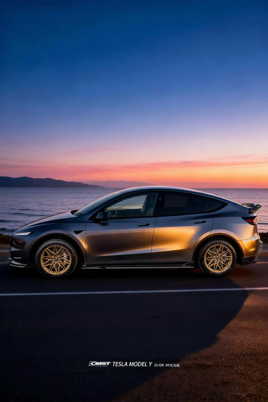 Tesla Model Y Juniper 2026-ON with Aftermarket Parts - V5 Side Skirts PP Polypropylene from CMST Tuning
