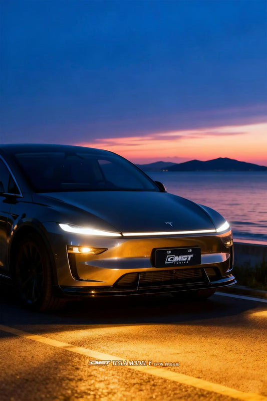 Tesla Model Y Juniper 2026-ON with Aftermarket Parts - V6 Front Lip PP Polypropylene from CMST Tuning