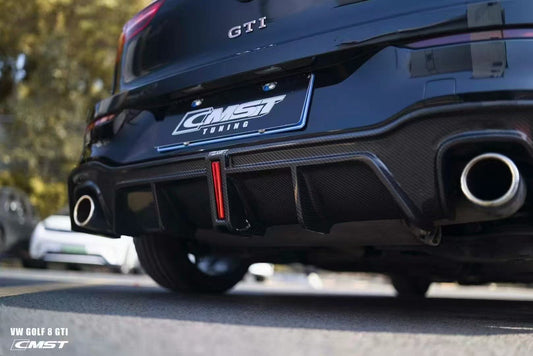 Volkswagen Golf GTI MK8 2022 2023 2024 with Aftermarket Parts - Rear Diffuser Pre-preg Carbon Fiber / FRP from CMST Tuning