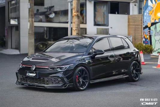 Volkswagen Golf GTI MK8 2022 2023 2024 with Aftermarket Parts - Front Bumper Canards Pre-preg Carbon Fiber / FRP from CMST Tuning