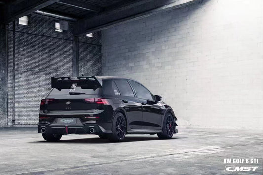Volkswagen Golf R GTI MK8 2022 2023 2024 with Aftermarket Parts - Side Skirts Pre-preg Carbon Fiber / FRP from CMST Tuning