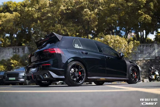 Volkswagen Golf R GTI Base MK8 2022 2023 2024 with Aftermarket Parts - Front Fenders Pre-preg Carbon Fiber / FRP from CMST Tuning