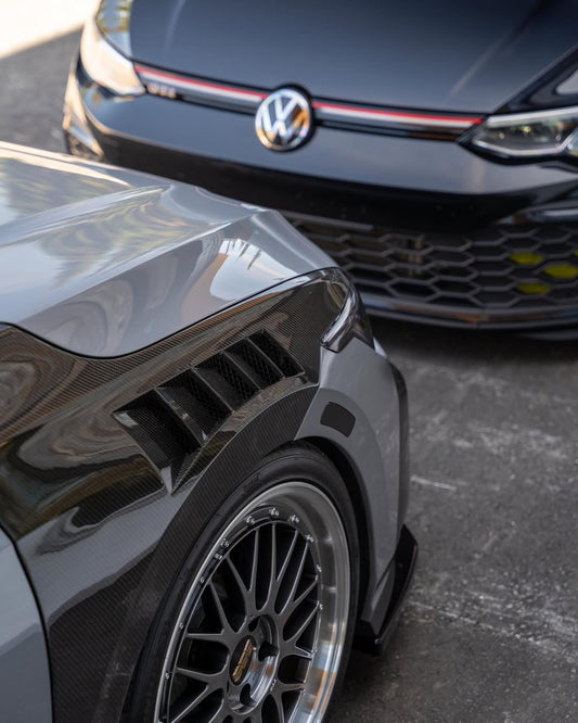 Volkswagen Golf R GTI Base MK8 2022-ON with Aftermarket Parts - Carbon Fiber / FRP Front Fenders from CMST Tuning