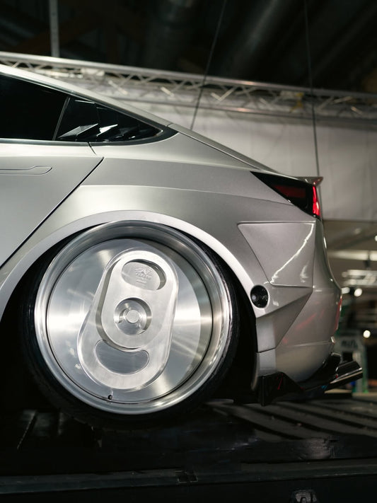 Tesla Model 3 Performance Long Range Standard Base 2017-2023 with Aftermarket Parts - Widebody Fenders & Wheel Arches Carbon Fiber / FRP from CMST Tuning