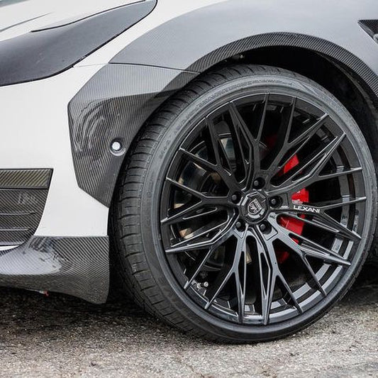 Tesla Model 3 Performance Long Range Standard Base 2017-2023 with Aftermarket Parts - Widebody Fenders & Wheel Arches Carbon Fiber / FRP from CMST Tuning