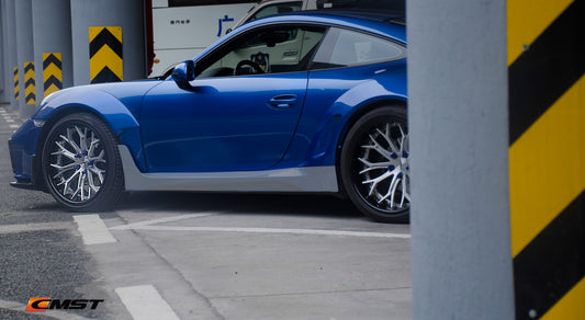 Porsche 991 991.1 911 Carrera Base/S/T 2012 2013 2014 2015 2016 & 991 991.2 911 Carrera Base/S/T 2017 2018 2019 with Aftermarket Parts - Widebody Lower Side Skirts Extensions Carbon Fiber / FRP from CMST Tuning