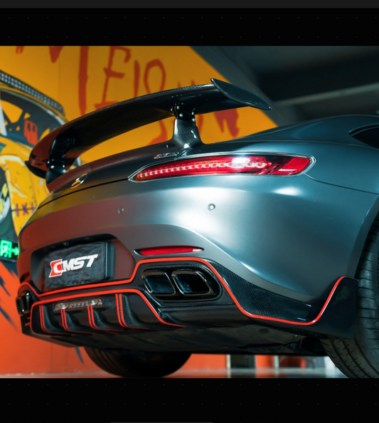 Mercedes Benz AMG GT GTS C190 2016 2017 2018 2020 2021 with Aftermarket Parts - Rear Diffuser Carbon Fiber / FRP from CMST Tuning