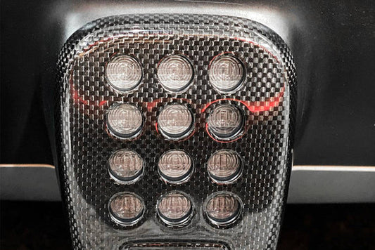 Aero Republic OEM 1:1 Style Rear Fog Lamp Cover for Ferrari 488 GTB & Spider Dry Pre-preg Carbon Fiber