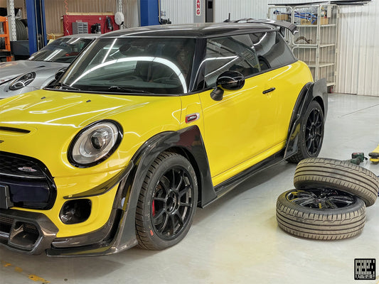 MINI Cooper JCW (John Cooper Works) S Base F56 LCI 2022-ON with Aftermarket Parts - Fog Light Bezel Carbon Fiber/FRP from Geex Village