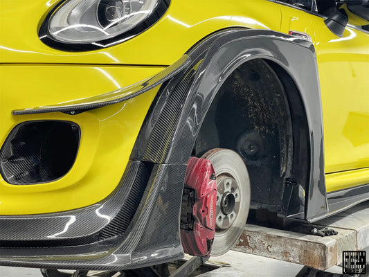 MINI Cooper JCW (John Cooper Works) S Base F56 LCI 2022-ON with Aftermarket Parts - Fog Light Bezel Carbon Fiber/FRP from Geex Village