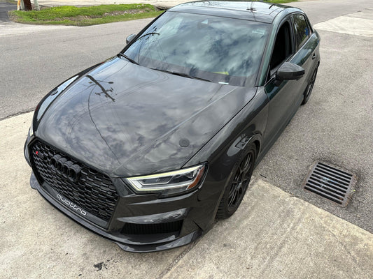 Audi S3 A3 8V.5 2017 2018 2019 2020 with Aftermarket Parts - Front Bumper Pre-preg Carbon Fiber from Karbel Carbon