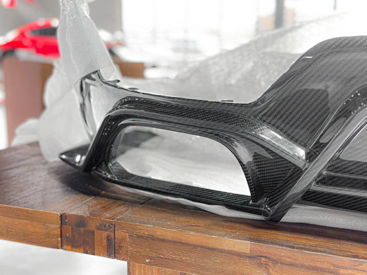 BMW 3 Series 330i M340i G20 G21 LCI 2023-ON (fitment for 330i requires M-Sport package bumper) with Aftermarket Parts - Pre-preg Carbon & FRP Rear Diffuser from CMST Tuning