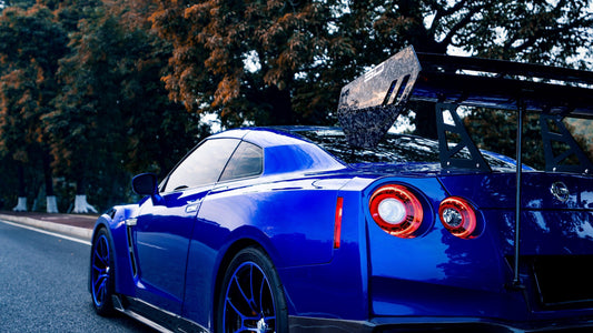Nissan GTR Nismo T-Spec Black Edition Track Edition Premium Pure CBA DBA EBA 2008 2009 2010 2011 2012 2013 2014 2015 2016 2017 2018 2019 2020 2021 2022 2023 2024 with Aftermarket Parts - "Godzilla" Swan Neck Thor GT Wing Carbon Fiber / FRP from Robot Craftsman