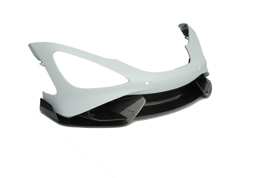 McLaren 720S 2018 2019 2020 2021 2022 2023 with Aftermarket Parts - 765LT Front Bumper & Lip Conversion Kit Pre-preg Carbon Fiber / FRP from Aero Republic