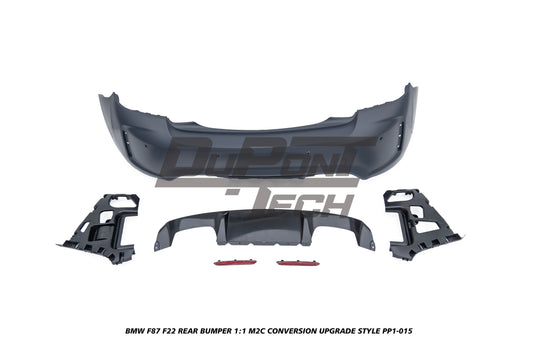 BMW M2/M2C F87 2016 2017 2018 2019 2020 2021 & 2 Series M240i M235i 230i 228i F22 2014 2015 2016 2017 2018 2019 2020 2021 with Aftermarket Parts - 1:1 M2C Conversion Upgrade Style Rear Bumper PP Polypropylene from DuPont Tech