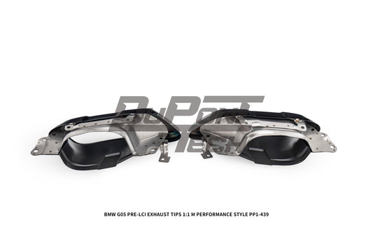 BMW X5 G05 M50i x/s Drive 40i Pre-LCI 2019 2020 2021 2022 2023 with Aftermarket Parts - 1:1 M Performance Style Exhaust Tips Stainless Steel from DuPont Tech