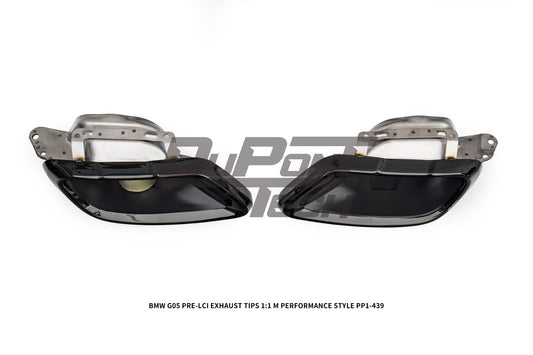 BMW X5 G05 M50i x/s Drive 40i Pre-LCI 2019 2020 2021 2022 2023 with Aftermarket Parts - 1:1 M Performance Style Exhaust Tips Stainless Steel from DuPont Tech