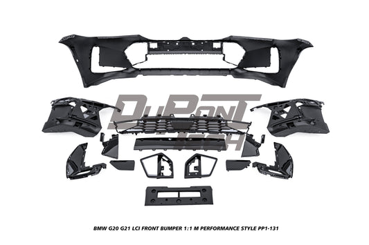 BMW 3 Series M340i 330i 320i G20 G21 LCI 2023-ON with Aftermarket Parts - 1:1 M Performance Style Front Bumper PP Polypropylene from DuPont Tech