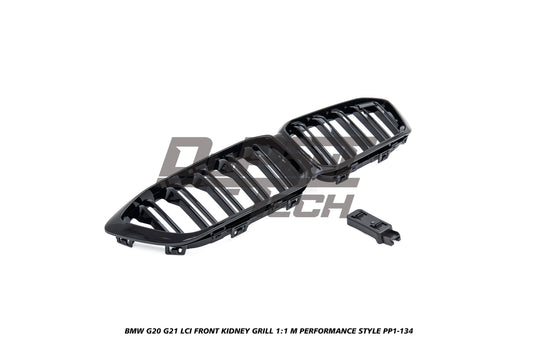 BMW 3 Series M340i 330i 320i G20 G21 LCI 2023-ON with Aftermarket Parts - 1:1 M Performance Style Front Kidney Grill ABS from DuPont Tech