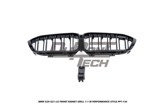 BMW 3 Series M340i 330i 320i G20 G21 LCI 2023-ON with Aftermarket Parts - 1:1 M Performance Style Front Kidney Grill ABS from DuPont Tech