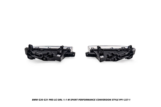 BMW 5 Series M550i 540i 530i G30 G31 Pre-LCI 2017 2018 2019 2020 with Aftermarket Parts - 1:1 M Sport Performance Conversion Style DRL from DuPont Tech