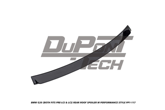 BMW 3 Series M340i 330i (Fits Both Pre-LCI & LCI) G20 2019-ON with Aftermarket Parts - M Performance Style Rear Roof Spoiler ABS from DuPont Tech