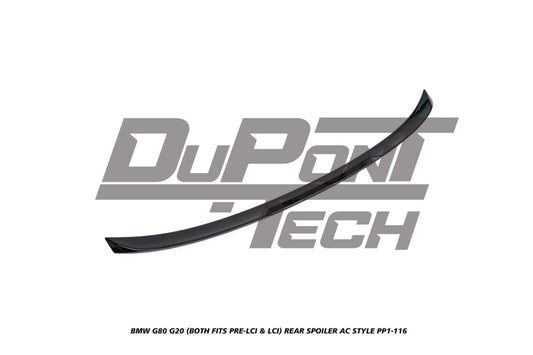 BMW M3 G80 2021-ON & 3 Series M340i 330i (Fits Both Pre-LCI & LCI) G20 2019-ON with Aftermarket Parts - AC Style Rear Spoiler ABS from DuPont Tech