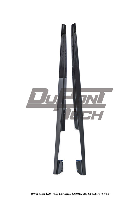 BMW 3 Series M340i 330i (with M-package rocker panel) G20 G21 Pre-LCI 2019 2020 2021 2022 with Aftermarket Parts - AC Style Side Skirts ABS from DuPont Tech
