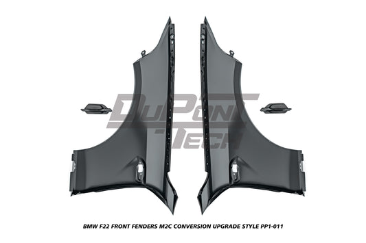 BMW 2 Series M240i M235i 230i 228i F22 2014 2015 2016 2017 2018 2019 2020 2021 with Aftermarket Parts - M2C Conversion Upgrade Style Front Fenders Metal from DuPont Tech