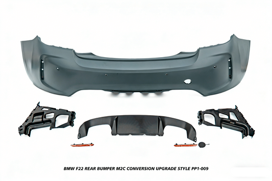 BMW 2 Series M240i M235i 230i 228i F22 2014 2015 2016 2017 2018 2019 2020 2021 with Aftermarket Parts - M2C Conversion Upgrade Style Rear Bumper PP Polypropylene from DuPont Tech