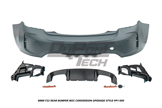 BMW 2 Series M240i M235i 230i 228i F22 2014 2015 2016 2017 2018 2019 2020 2021 with Aftermarket Parts - M2C Conversion Upgrade Style Rear Bumper PP Polypropylene from DuPont Tech