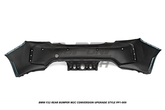 BMW 2 Series M240i M235i 230i 228i F22 2014 2015 2016 2017 2018 2019 2020 2021 with Aftermarket Parts - M2C Conversion Upgrade Style Rear Bumper PP Polypropylene from DuPont Tech
