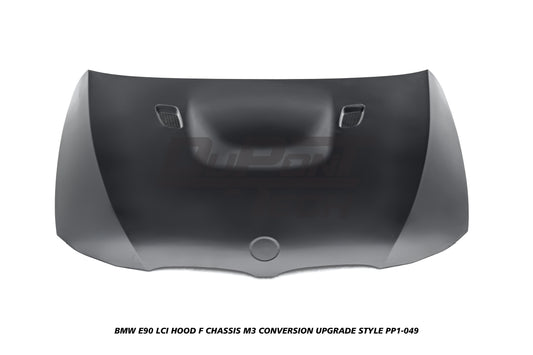 BMW 3 Series E90 LCI 2009 2010 2011 with Aftermarket Parts - F Chassis M3 Conversion Upgrade Style Hood Metal from DuPont Tech