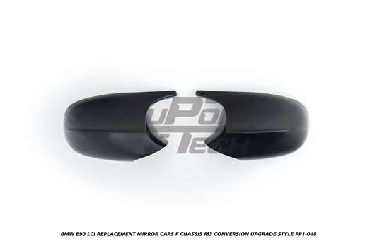 BMW 3 Series E90 LCI (Left Hand Drive Only) 2009 2010 2011 with Aftermarket Parts - F Chassis M3 Conversion Upgrade Style Replacement Mirror Caps ABS from DuPont Tech