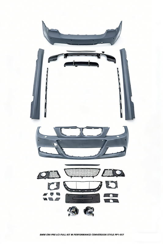 BMW 3 Series E90 Pre-LCI 2006 2007 2008 with Aftermarket Parts - M Performance Conversion Style Full kit PP Polypropylene from DuPont Tech